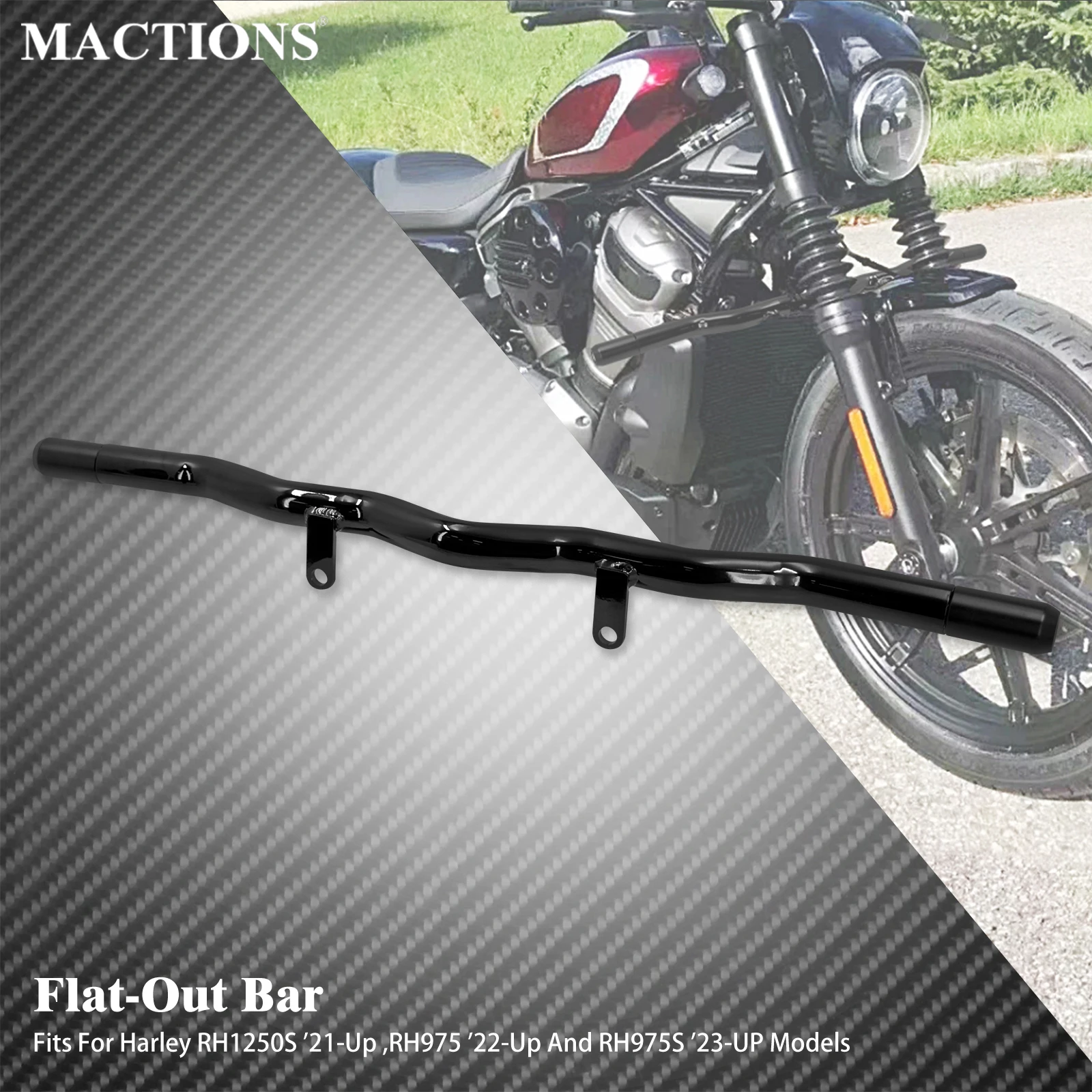 Motorcycle Front Crash Bar Flat-Out Bar Highway Engine Guard Bumper Protector For Harley Sportster RH1250S RH 975 RH975S 2021-Up