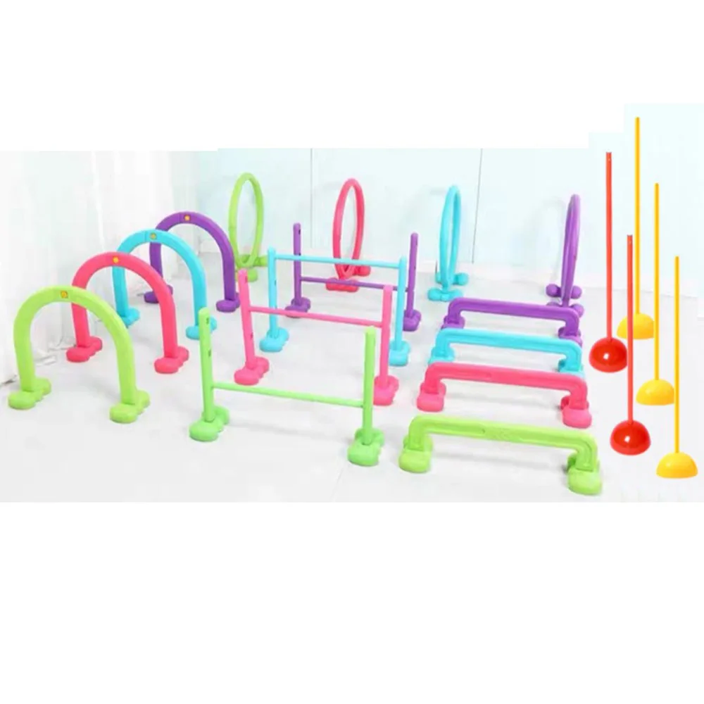 

Candy Colored Pet Agility Sports Training Competition Around The Pole Jumping Ring Hurdles Pet Sport Agility Training Supplies