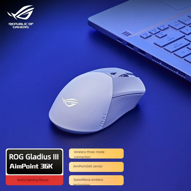 Original Asus ROG Gladius III Wireless AimPoint Gaming Mouse Tri-Mode Connectivity 36000DPI Optical Sensor Programmable high-end