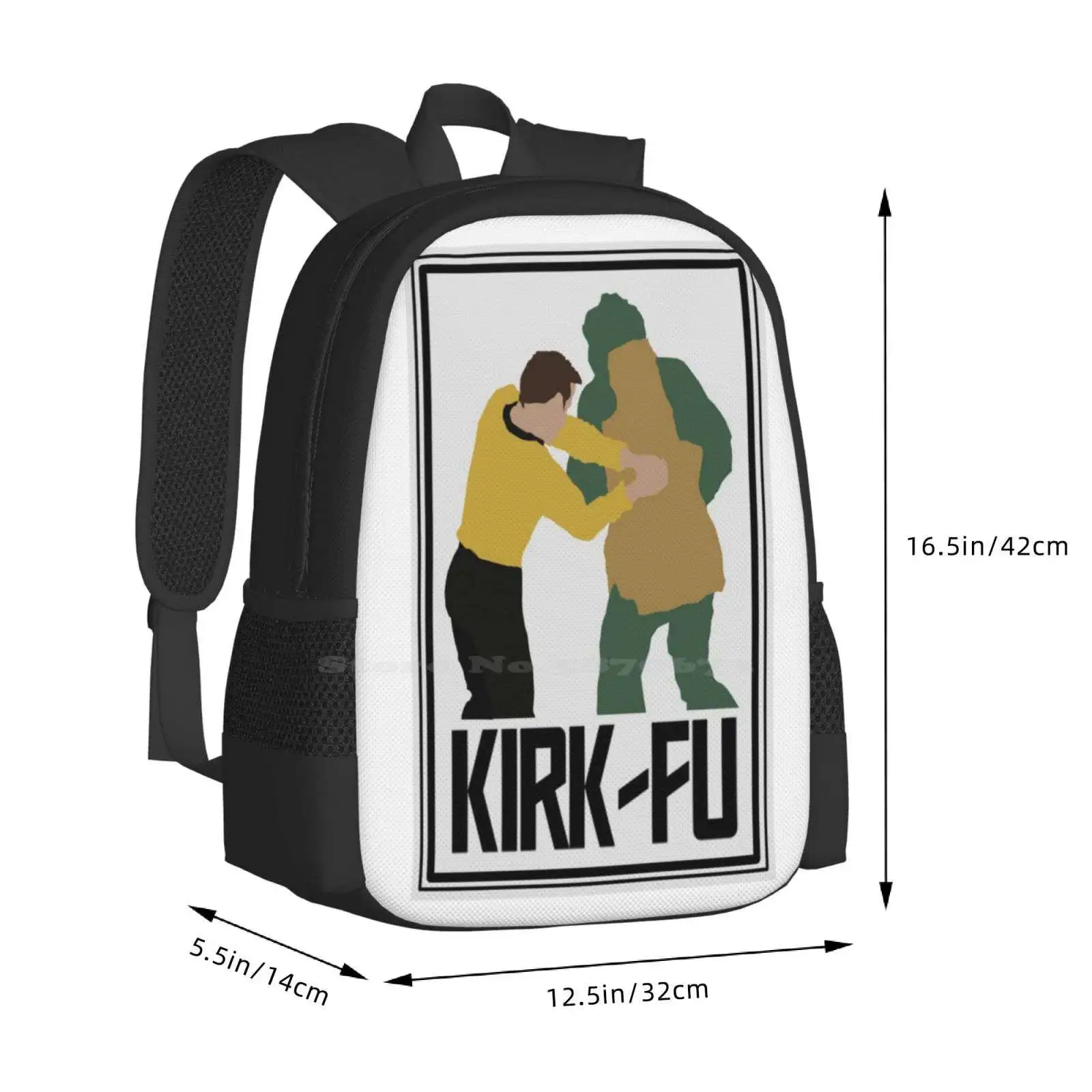 Bolsa de diseño con patrón de Kirk Fu, mochila para estudiantes, Kirk Fu, Kirkfu, Gorn