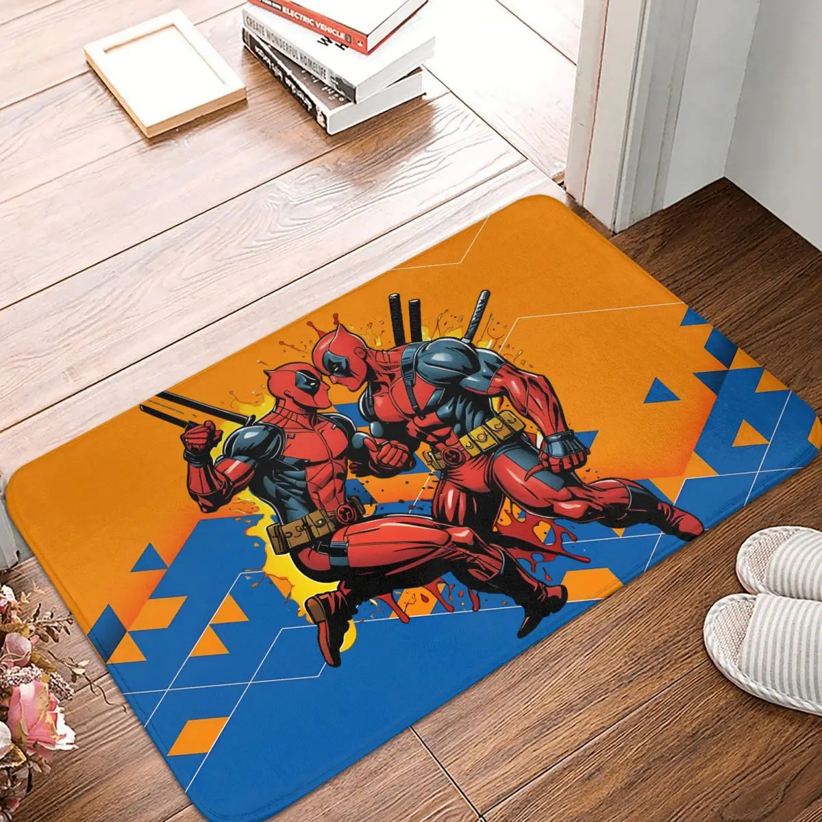 Deadpool & Wolverine Bathroom Mat Popular Movies Doormat Flannel Carpet Outdoor Rug Home Decoration