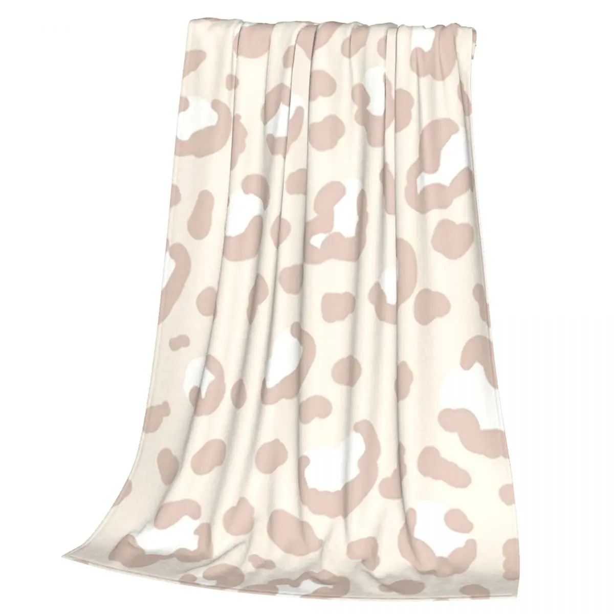 Light Brown Leopard Pattern Blanket Soft Warm Flannel Throw Blanket Plush for Bed Living room Picnic Travel Home Sofa