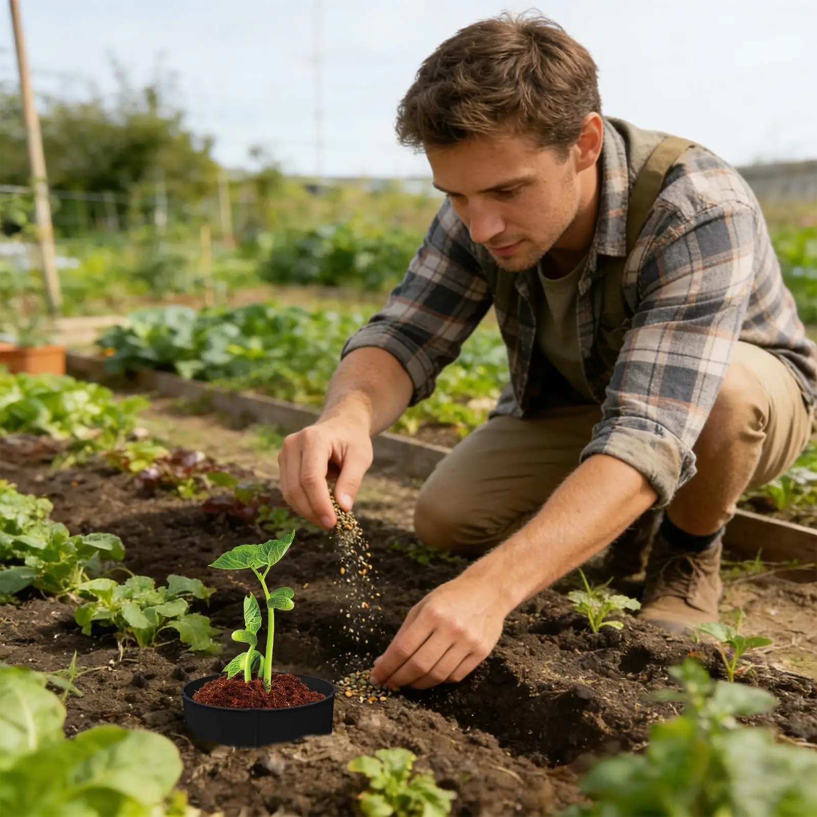 

Кольца для растений на открытом воздухе, круглые многоразовые пейзажные окантовки, 24 шт., отдельные кольца для выращивания камней и почвы для садового балкона