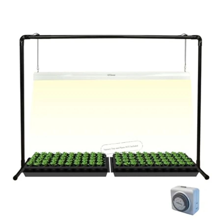 

4 feet 40W LED Grow Light Stand Rack for Seedling Growing Indoor Plant Natural White Light Full Spectrum LED Grow Light Height