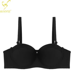 BINNYS High Quality Half Cup Soutien Gorge Grandes Bonnets Solid Color Underwire Sujetador Women Push Up Balcony Balconette bra