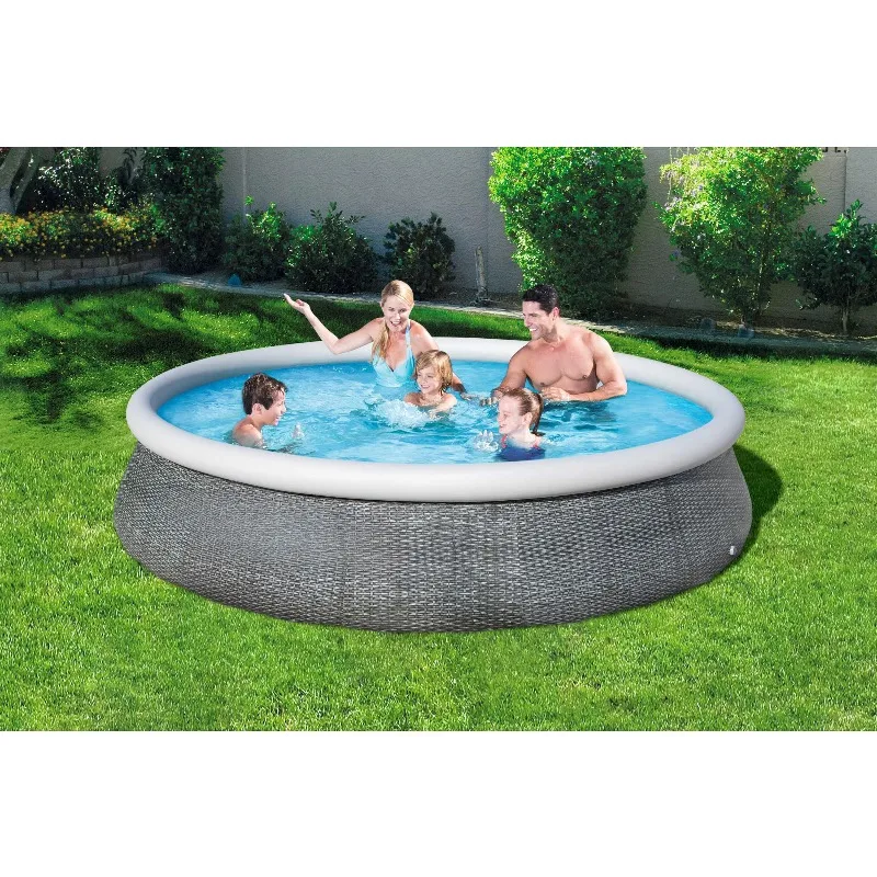 

Inflatable Swimming Pool 3.96m X 84cm Round Shape Quick Setup For Outdoor Family Backyard Summer Fun