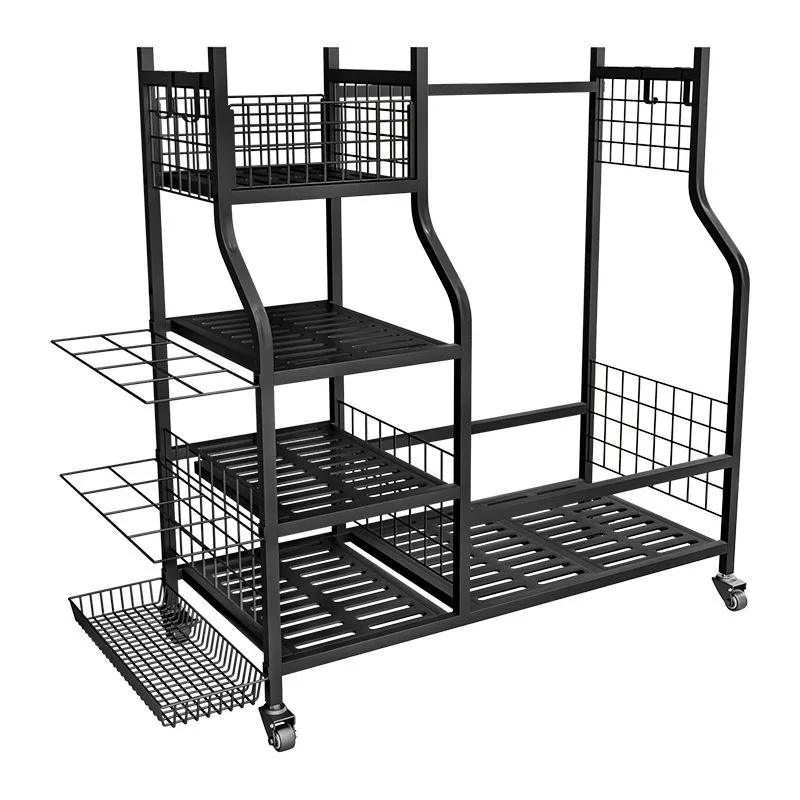 Customized Modern Metal Standing Type Four-Tier Sustainable Multifunction Storage Rack for Golf Basketball Fitness Storage