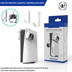 2Pcs Controller Headset Stand Hanging Hanger For PS5/PS5 Slim Digital Drive Console Headphone Hook Accessories For PS5