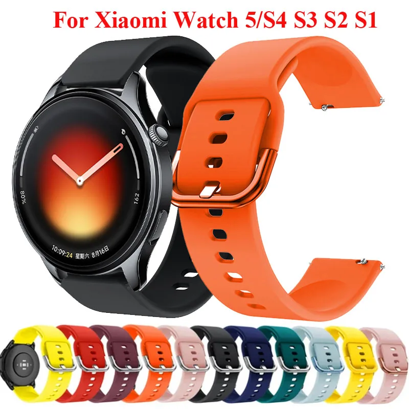 22mm Sport-Silikonarmband für Xiaomi Watch 5 Sportarmband für Xiaomi Watch S4 S3 S2 S1 Pro/2 Pro/Mi Watch Color 2 Armband Correa