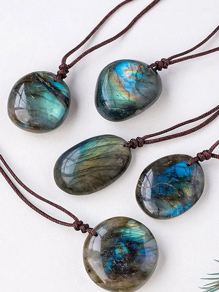 Spiritual Labradorite Necklace Natural Healing Stone Pendant Regular Handmade teardrop shape Healing Crystal Necklace gifts