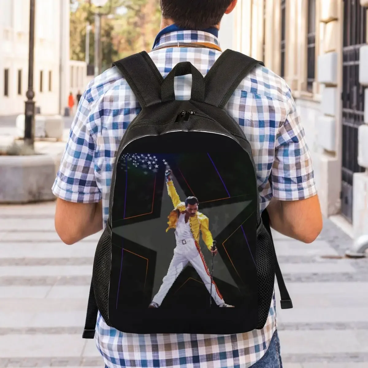 Custom Freddie Mercury Laptop Backpack Women Men Fashion Bookbag for School College Student Bags