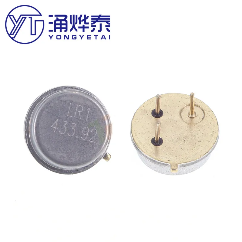 YYT 10PCS Circular 315MHZ 433MHZ filter resonator remote control sound table crystal oscillator R315A/R433A TO-39 3Pin 315M 433M