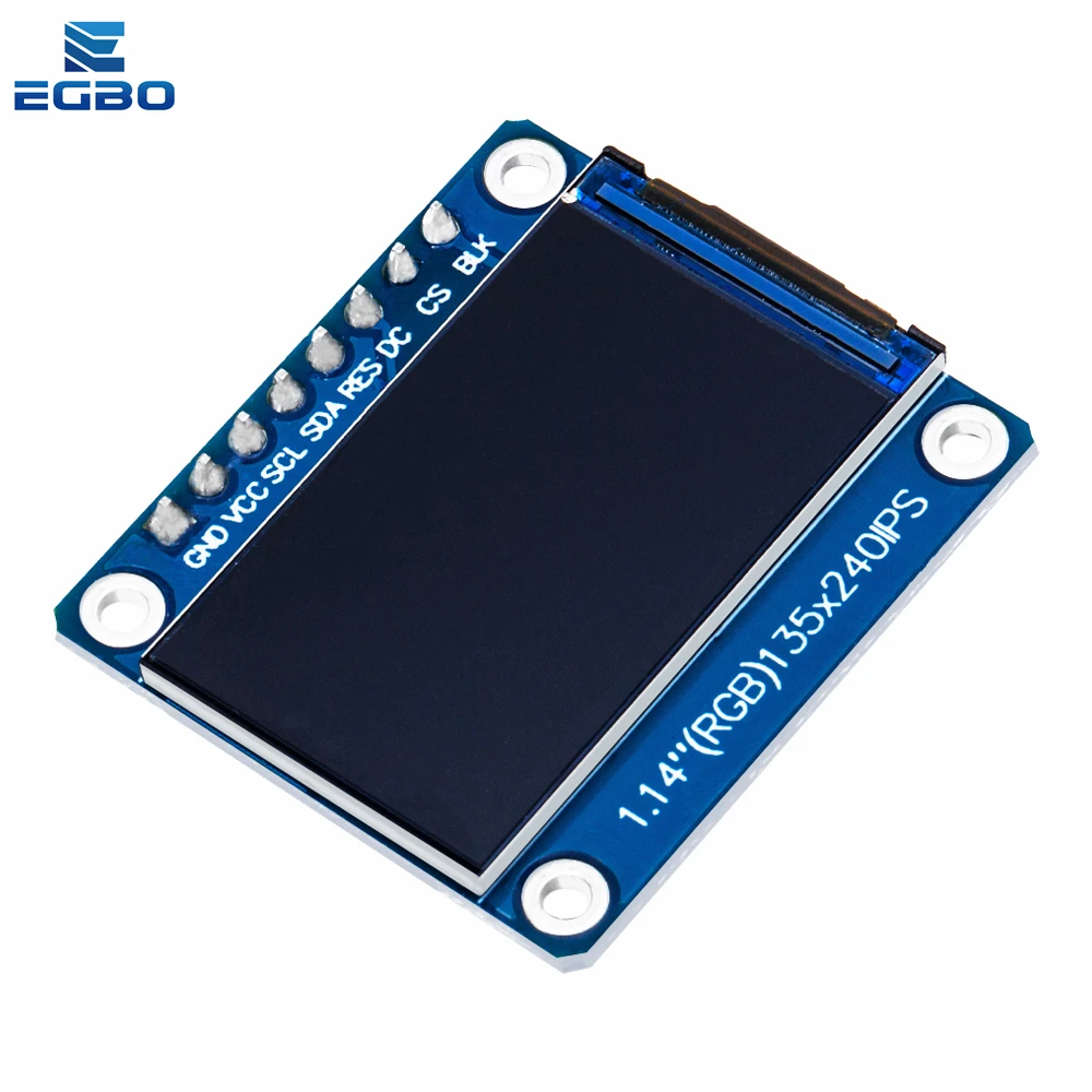 EGBO SPI HD 풀 컬러 TFT 디스플레이 스크린, ST7789 드라이브 IC 135x240, IPS 1.14 인치, 3.3V, 8 핀, 신제품, 1-10 개