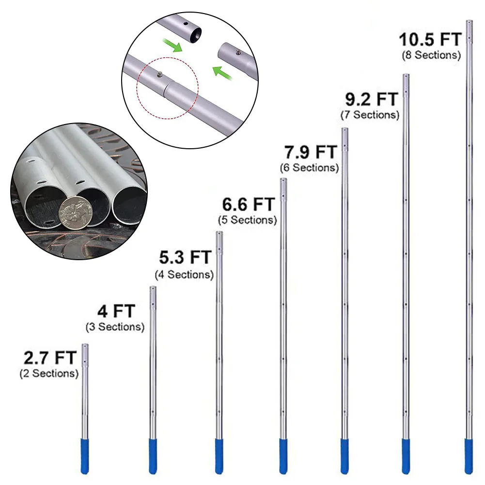 

Pool Maintenance Cleaning Accessories Extendable Cleaning Rod Adjustable Length Feature Compatible With Skimmer