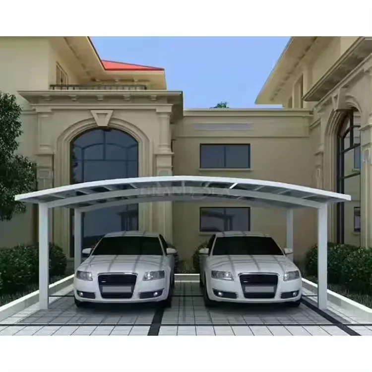 Custom Outdoor 2 Car Shed Aluminium Garages Carport For Parking Polycarbonate Arched Roof Waterproof Metal Garage Carport