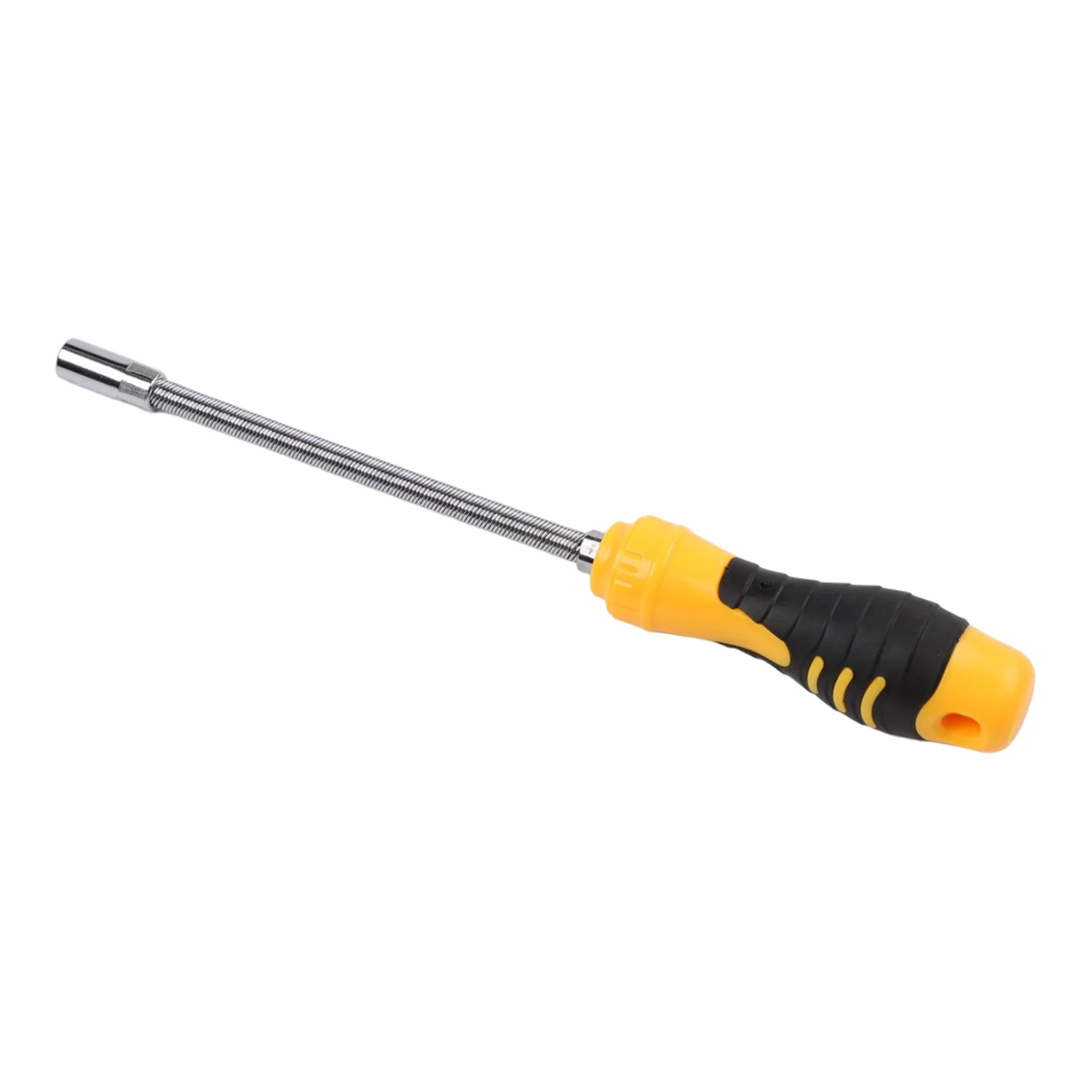 Flexible Socket Screwdriver With 7mm Hex Head, Non-Slip Handle & Bendable Shaft For Tight Spaces, 9.84 Inch Steel Hand Tool