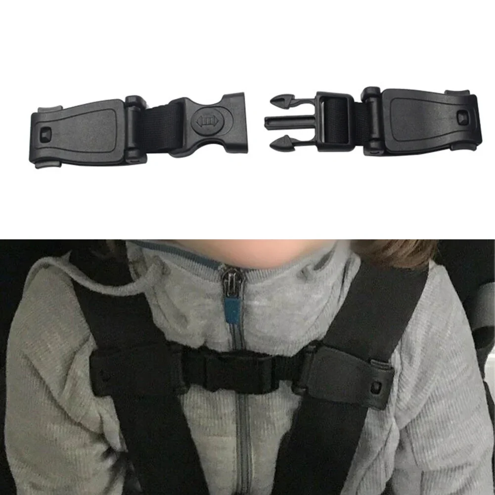 Car Baby Safety Seats Strap Belt  Child Harness Chest Clip Safe Buckle Black ABS And Webbing Seat Belt Accessories Car Accessory