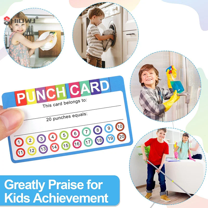 50 Sheets Reward Point Punch Card Interactive Growth Record Tools Children Good Habit Cultivation Behavior Incentive Praise Card