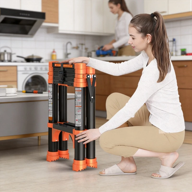 Household Aluminum Alloy Telescopic Folding Ladder Multifunctional Indoor Herringbone Step Ladder