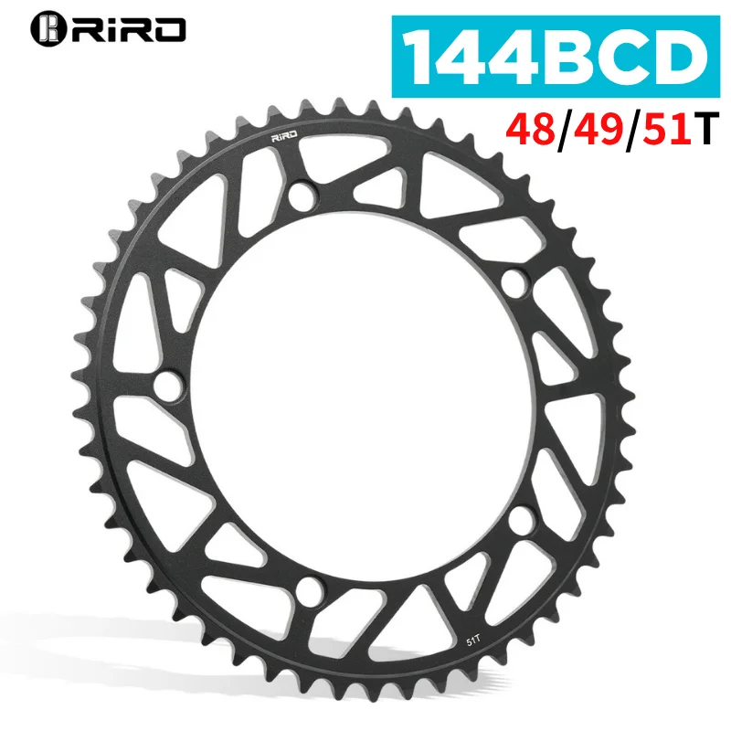 

RIRO Bicycle 144BDC Chainring 48/49/51T Chainwheel Aluminum Alloy 1mm Offset 1/8'' Wide Teeth 5-Bolt Single Disc Bicycle Crank