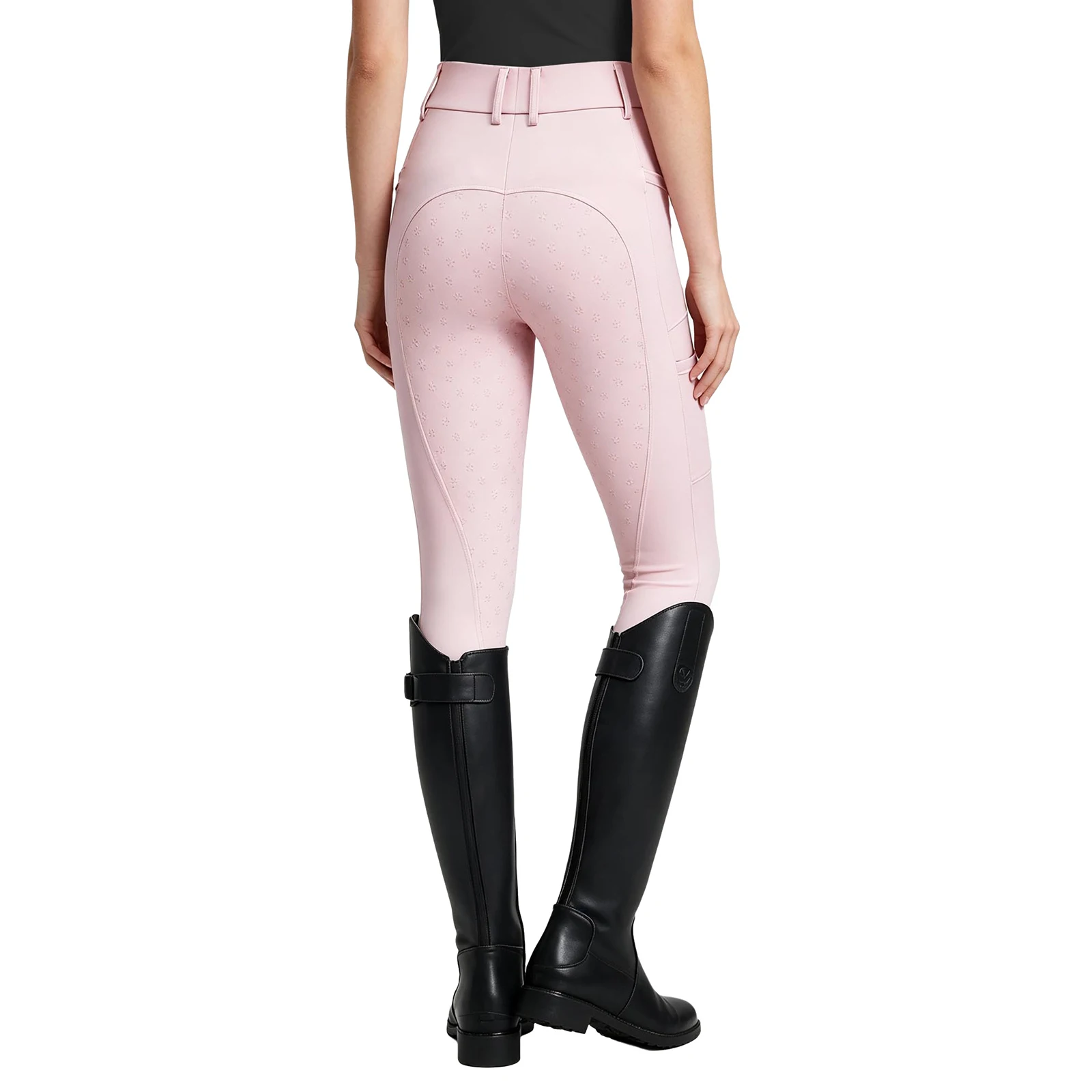 Women Horse Riding Pants Anti-slip Equestrian Breeches High Elastic Waist Leggings with Multiple Pockets Horse Rider Trousers