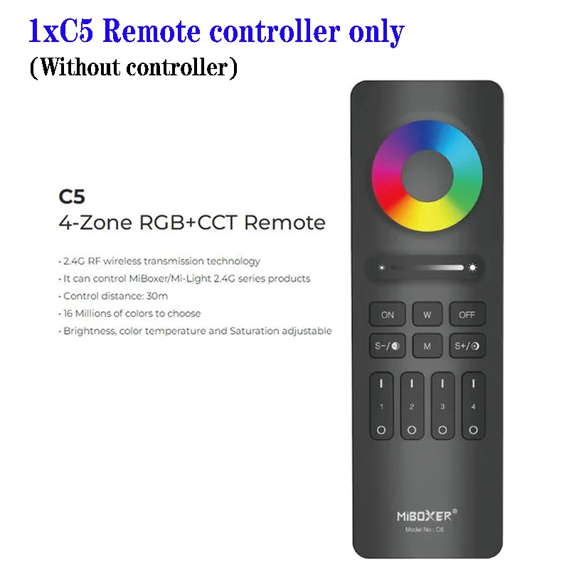 Miboxer (RGB+CCT) Telecomando wireless RF 2.4G Prodotti della serie MiBoxer/Mi-Light 2.4G