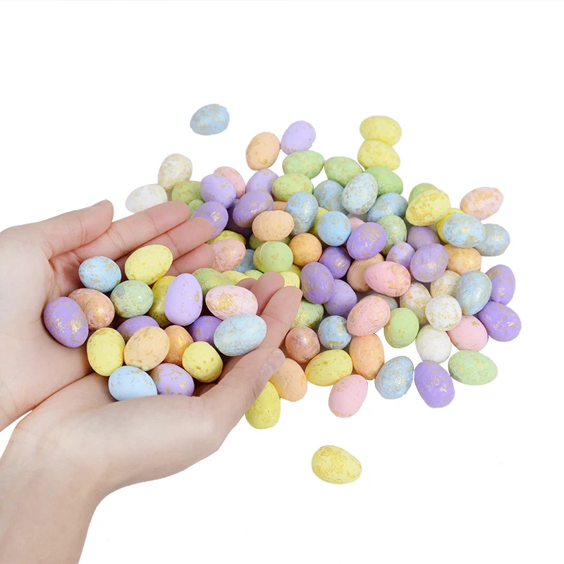 50Pcs Colorful Foam Easter Eggs For Easter DIY Wreath Garland Decoration Kids Gifts Easter Party Favor Fake Egg Bird Pigeon Eggs