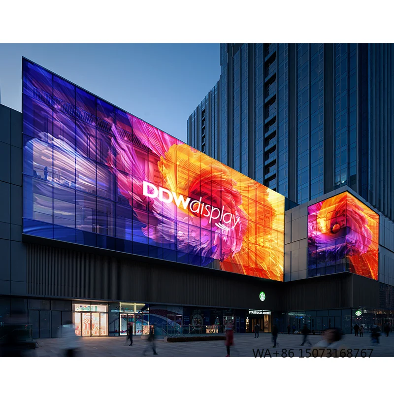 Adhesive Indoor Semi-outdoor Flexible Window Glass Film 4k P4 P5 P6 P8 P10 P16 Led Display Screen Transparent Led Video Wall