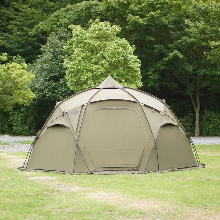 Outdoor Dome Tent Portable Straight Shape Extended Space Rainproof Camping Half Ball Tent