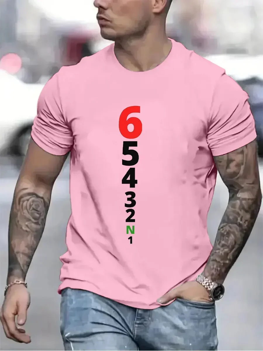 Vintage T-Shirts for Men Manual Transmission 1N23456 Motorcycle Speed Print Top Oversized Tee Hip Hop T-Shirts Women Clothing