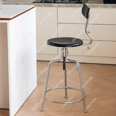 Sillas de Bar Giratorias de Madera de China, Sillas de Bar de Diseño Único de Lujo Comercial, Sillas de Bar Minimalistas Altas, Muebles de Bar