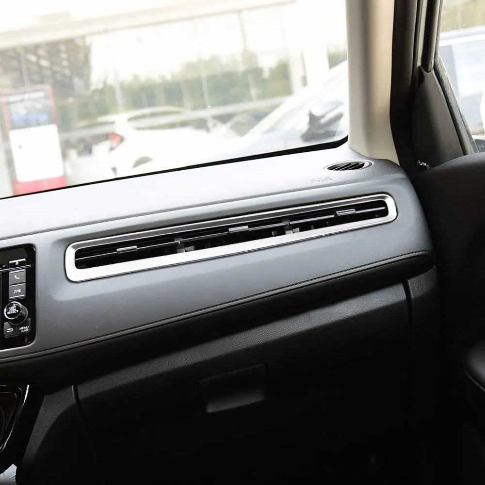 ABS Chrome Car Co-pilot Air Conditioning AC Vent Frame Cover Sticker for Honda Vezel HRV HR-V 2014 - 2020 LHD Accessories
