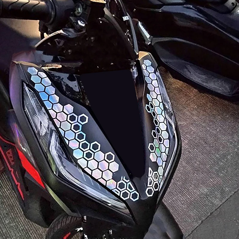 Motorcycle Honeycomb Decals Reflective Stickers Multicolor Decorative Sticker Motorbike Bumper Ornament Accessories