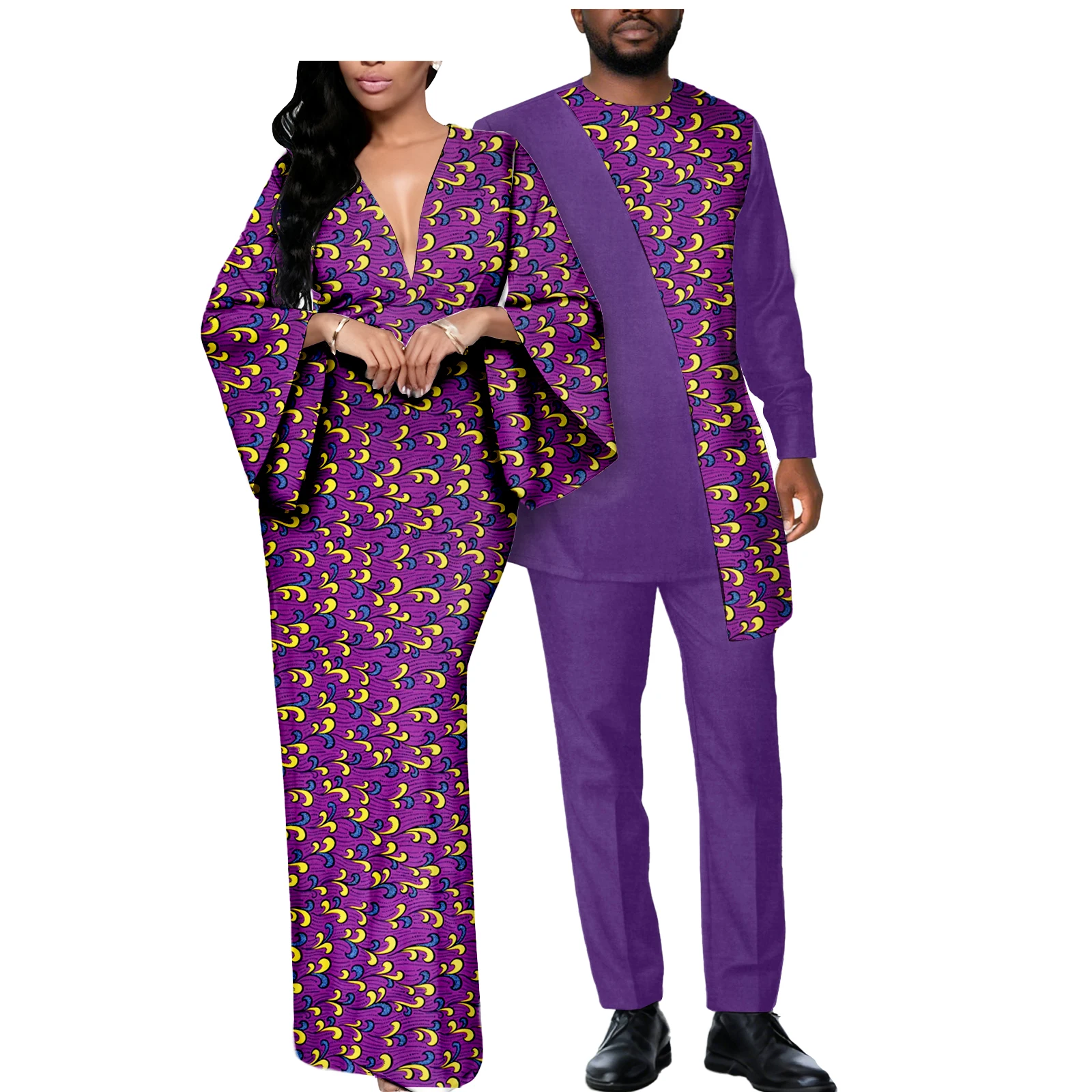 أطقم ملابس متطابقة للزوجين من SEA&ALP للنساء وملابس Dashiki للرجال لحفلات الزفاف #1