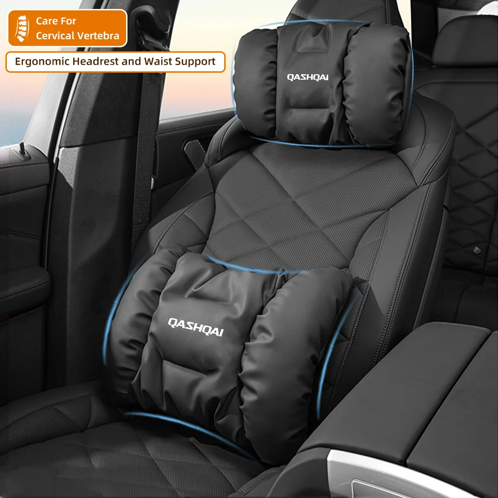 

Car Seat Headrest/Lumbar Support Car Neck Pillow Waist Cushion Driver Seat Backrest Support Pad For Nissan Qashqai J10 J11 J12