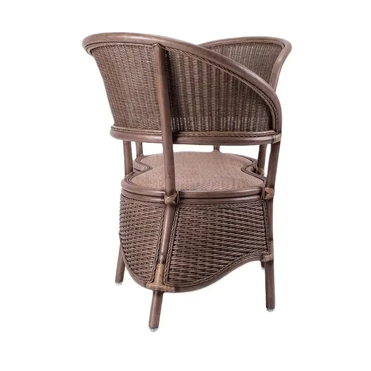 Natural true rattan couple chair creative home living room rattan woven backrest chair double balcony rattan chair