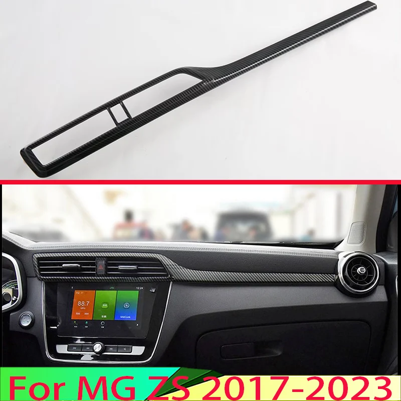 For MG ZS 2017-2023 Carbon Fiber Style Modified Central Control Instrument Air Conditioning Outlet Special Decorative Frame