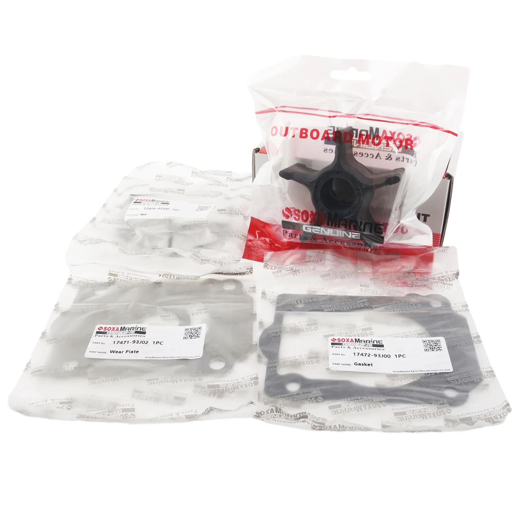 17400-93J00 Water Pump Impeller Kit Fits for Suzuki 200HP 225HP 250HP DF200 DF225 DF250 4-Stroke Outboard Motor 17400-93J01