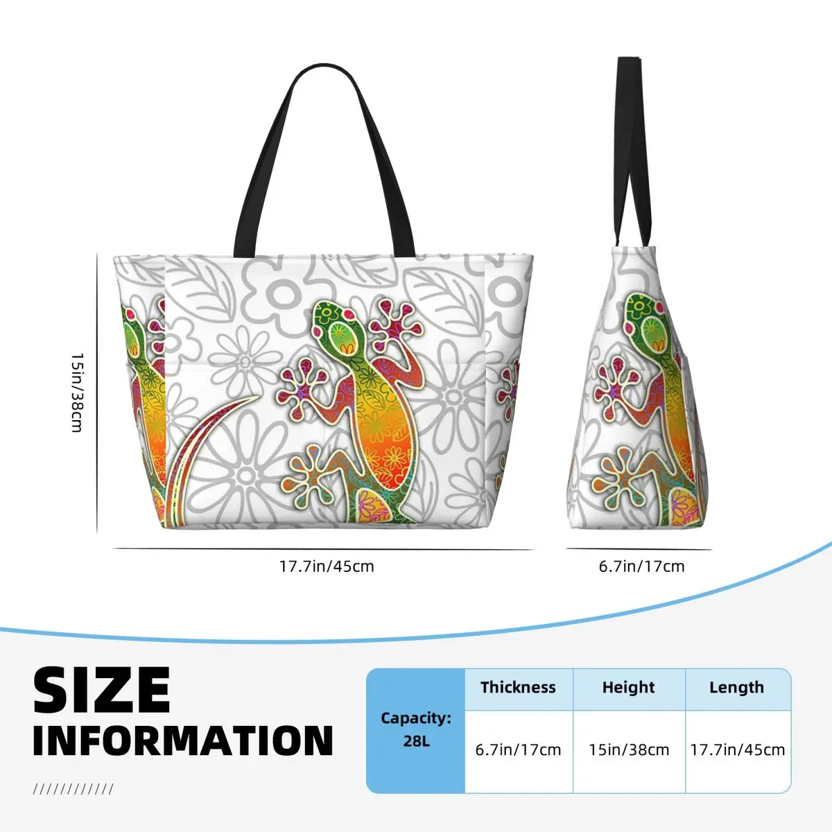 أبو بريص العرقية القبلية السحلية الأفريقية حقيبة حمل على الشاطئ حقيبة رياضة رياضة اليوغا واق من المطر حقيبة حمل كبيرة المرأة حقيبة سفر حقيبة اللياقة البدنية