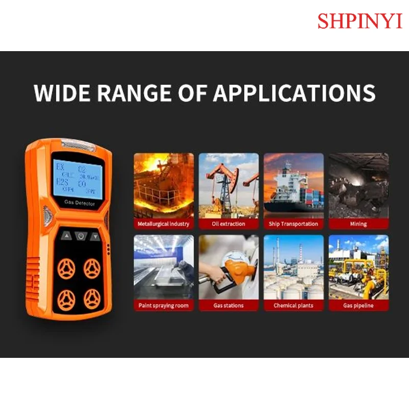 Aikesi 4 In 1 Analyzers Multi Gas Detector Lel Combustible H2s O2 Co Portable Gas Leakage Detector Lpg Industry