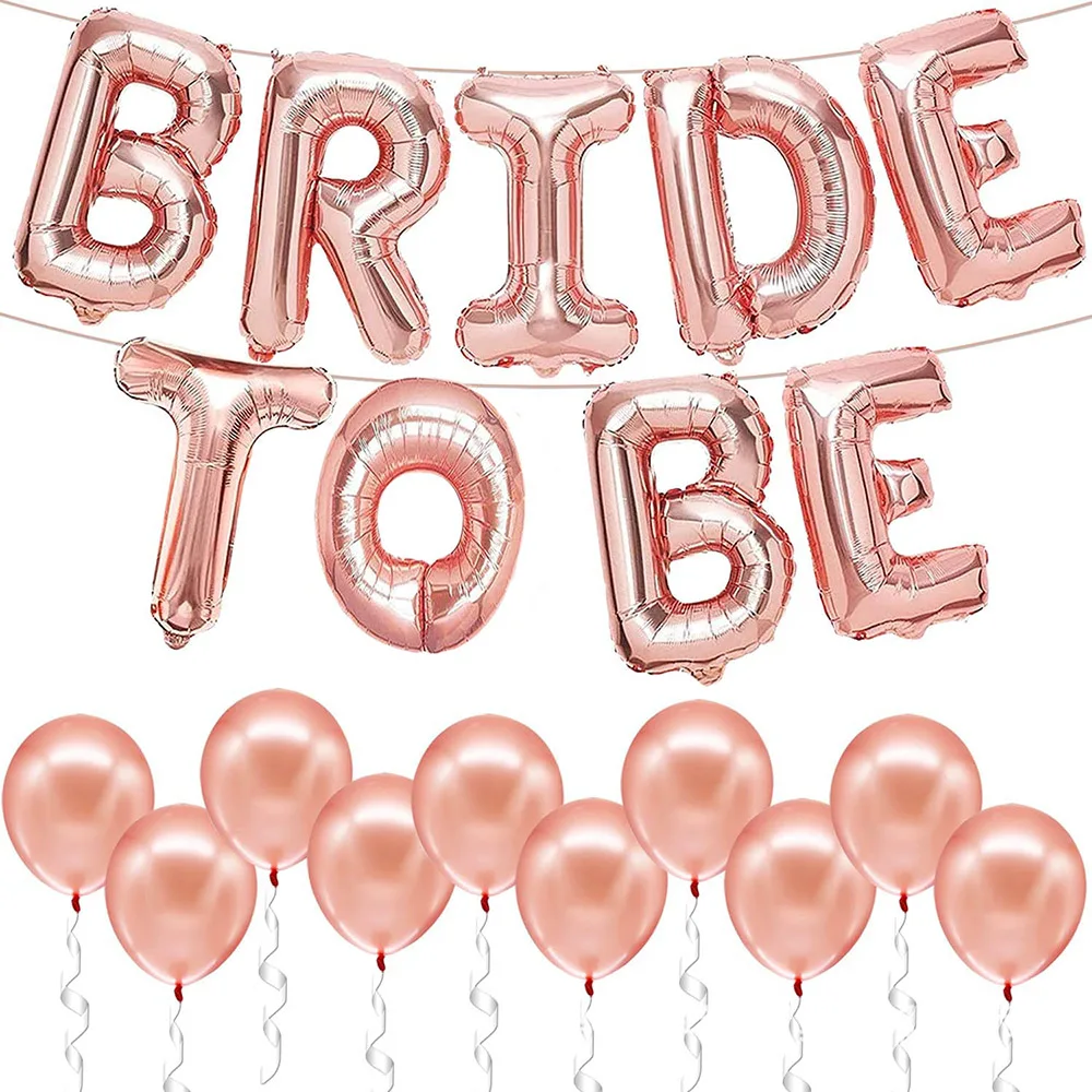 Silver White Bride To Be Foil Balloons Bridal Bachelor Party Bridal Shower Balloon Set Valentines Wedding Decorations Supplies