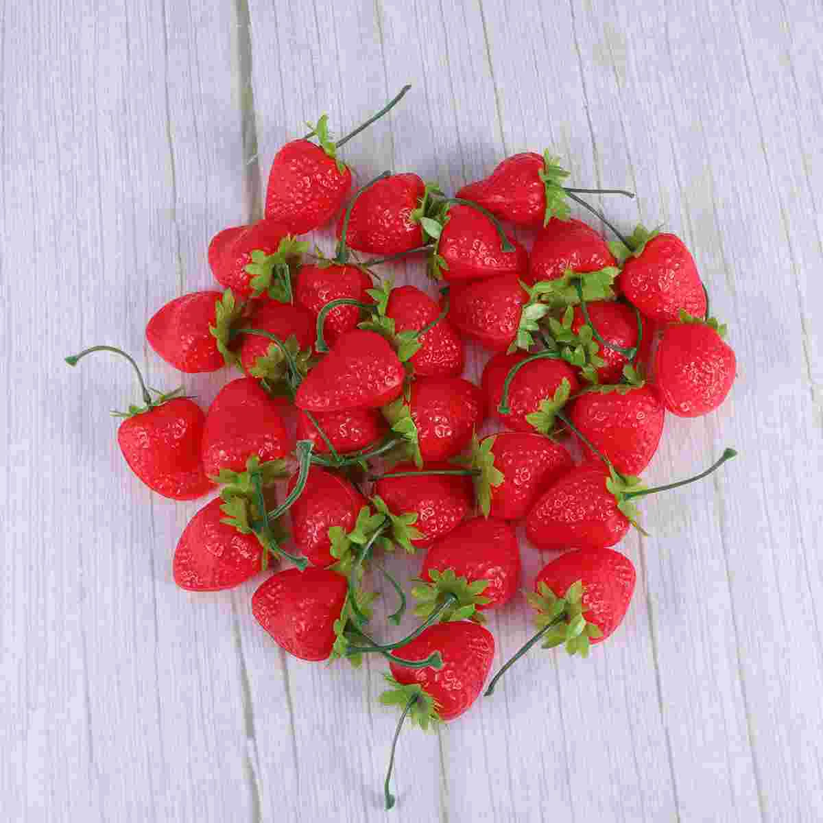 

30 Pcs Strawberries Imitation Strawberry Ornament Model Artificial Red Lifelike