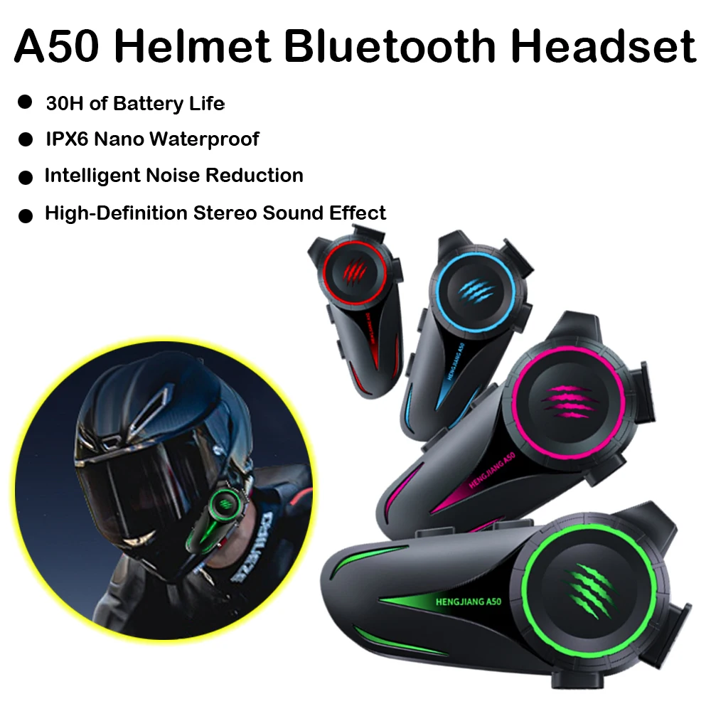 

Наушники для шлема Bluetooth 5,3, нанометр, водонепроницаемые, с автоматическим шумоподавлением, срок службы батареи 30 часов и окружающий свет, батарея 1000 мАч