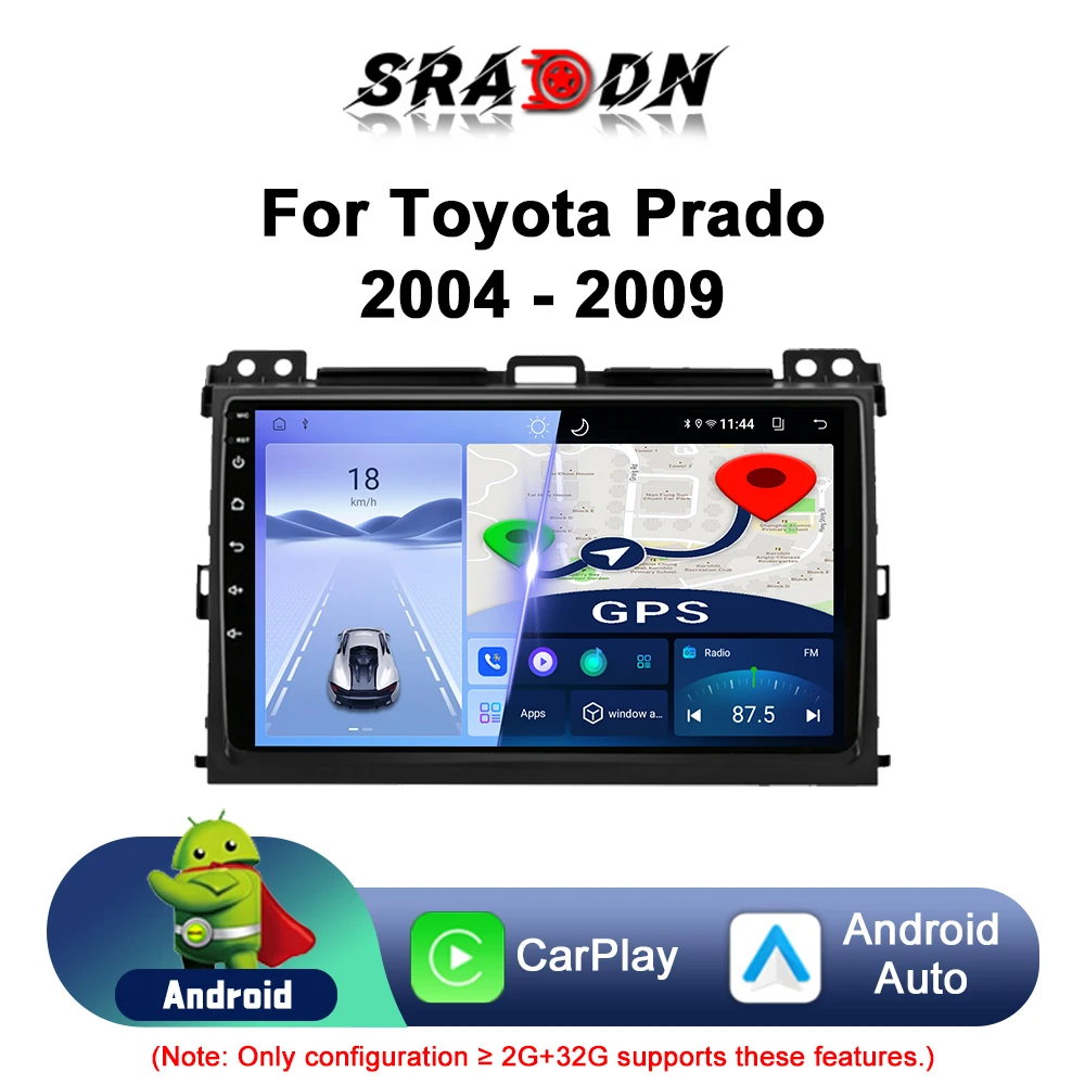 

For Toyota Land Cruiser Prado 120 2002 - 2009 Android Car Radio Automotive Multimedia Player Navigation GPS Carplay Auto Screen