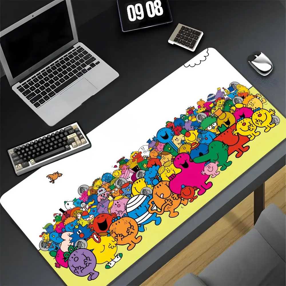 Mr Men L-little Miss Mouse Pad XXL Gamer Gaming PC Computer Otaku Locking Edge DIY Customized Photo Laptop Notebook Desk Mat