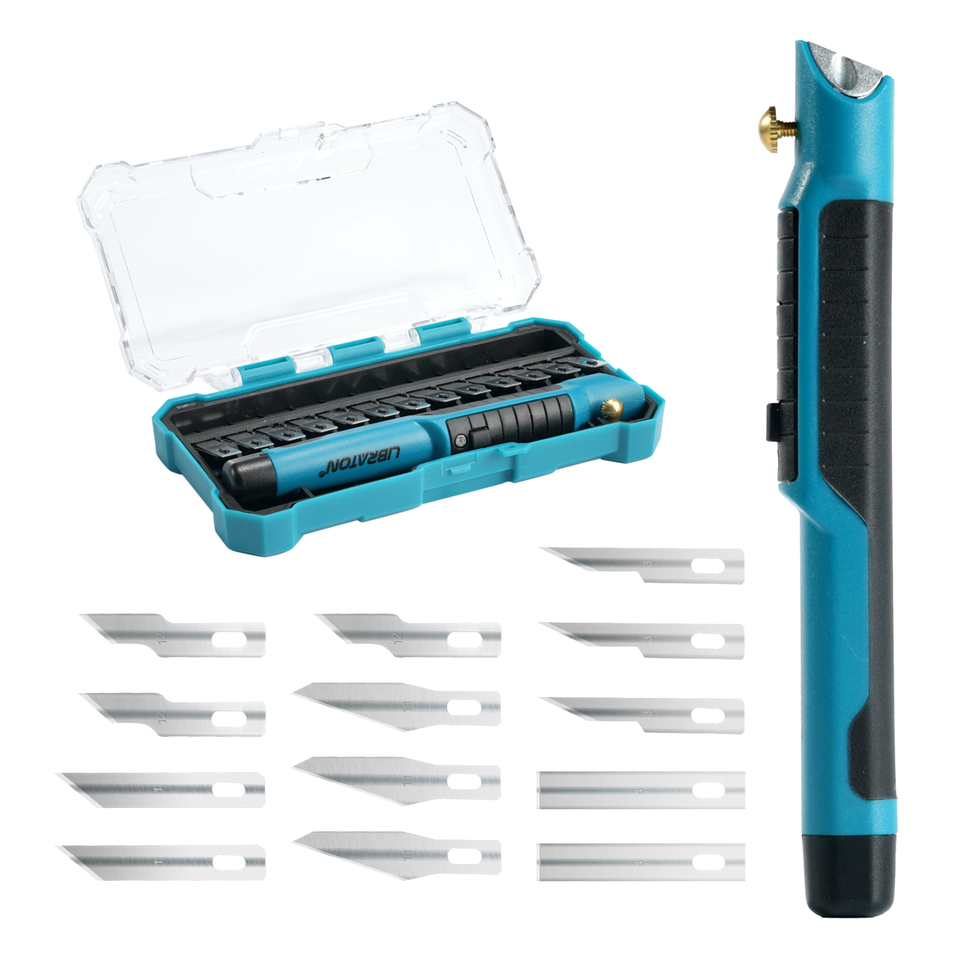  Libraton 14PCS Craft Knife Set with LED Light, Non-slip Carving Knife with 13PCS Sharp Blades, Multiuse Knife for Hobby DIY 