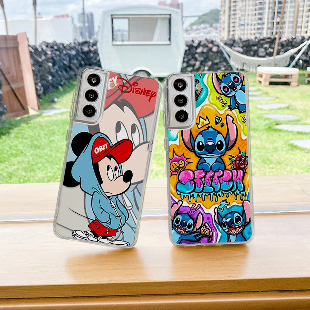 Funda Disney Ponto Lilo & Stitch Transparent phone case For Samsung Galaxy S 23 22 PLUS ULTRA silicone soft shockproof covers