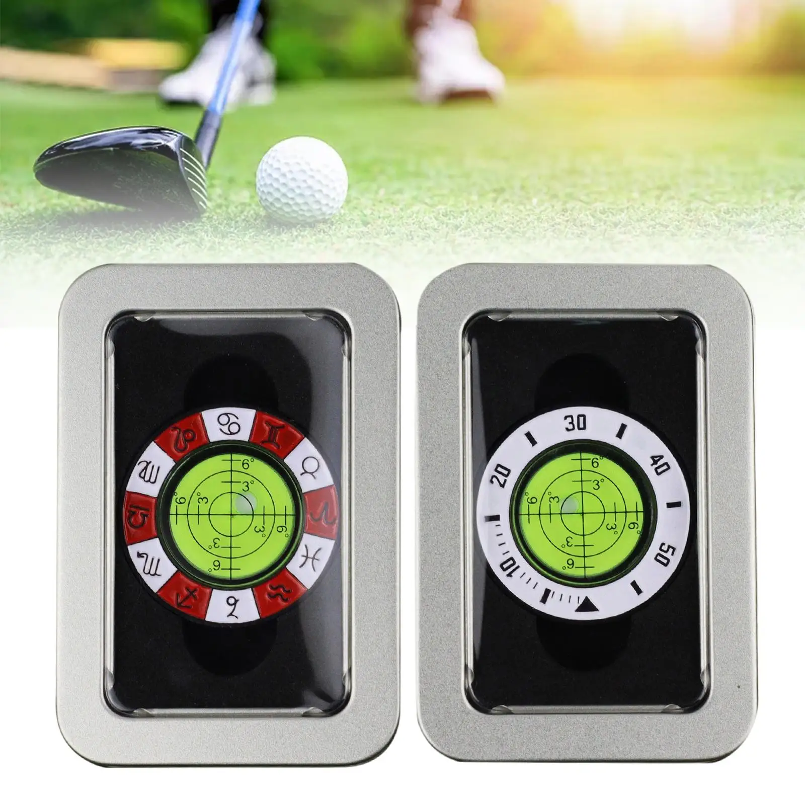 Magnetic Golf Ball Marker Bubble Level Golf Alignment Reader Tool High Precision