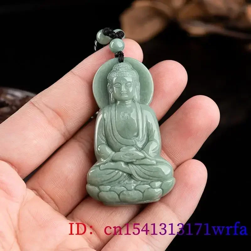 Imagem -04 - Birmanês Jade Buda Pingente Amuleto Natural Real Pedras Preciosas Esmeralda Verde Jade Jóias Jadeite Encantos Fashion Designer