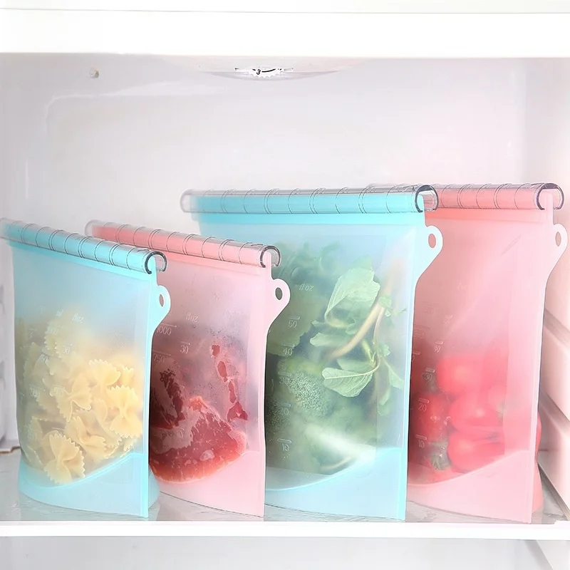 真空密封シリコン保存袋漏れ防止食品袋自己密封シリコン食品保存袋キッチン用品断熱バッグ